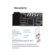 1PC NEW MSI MS-4462 TPM Module (12 Pin 12-1) SPI TPM 2.0 9672 Trusted Platform picture
