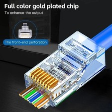 50PCS Cat6 RJ45 Connectors Network Cable Plug Unshielded Crystal Head picture