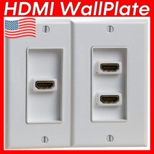 HDMI WallPlate Single Dual Port Face Plate HDMI Insert 4K UHD ARC Ethernet White picture