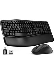 SABLUTE Wireless Keyboard and Mouse Combo MA41 30dB Quiet Ergonomic Wave Keyboar picture