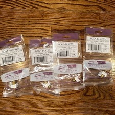 4 Pack Of Wirepath Gold Plated F-Conenctor to RCAF BLK WH Lot Of 4 picture