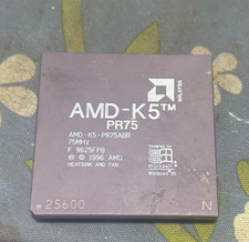 AMD-K5-PR75ABR vintage CPU GOLD cap 75MHz picture