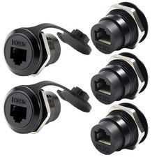 5 PCS Waterproof RJ45 Panel Mount Connector CAT6A 6 5E Shielded Pass Through picture