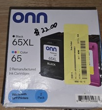 onn Ink for HP 65XL Black & 65 Tri-Color Inkjet Cartridges 2pk picture