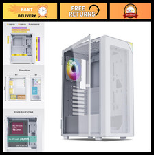 White Mid Tower ATX Gaming PC Case - Sleek Design, Excellent Cooling, Easy Build picture