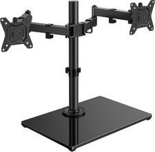Free Standing Dual Monitor Stand for 13-32 Inch Monitors, Glass Base picture