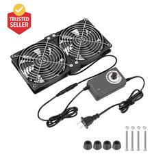 Dual 120Mm High CFM Computer Fans with AC Plug, AC 110V - 240V Variable Speed Fa picture
