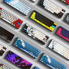 129/135-Key Anime Theme Transparent PBT Keycaps Side-Engraved for Keyboard NEW picture