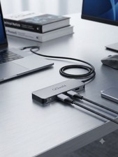 QGeeM 7-in-1 USB-C Hub HDMI USB-A USB-C PD SD/TF 15cm Cable Silver picture
