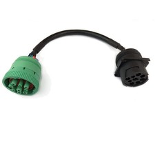 9-Pin J1939 Adapter Cable - Type 1 Black to Type 2 Green for Truck Diagnostics picture