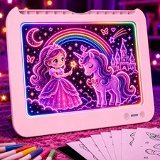 LED Drawing Board for Kids 13.5 Inch Light up Writing Tracing Pad 8 Colors 3 picture