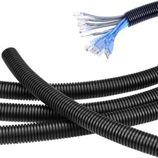 32 FT 3/4 inch Split Wire Loom Tubing Wire Conduit,Flexible Wire Covers Cord Pro picture