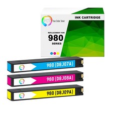 3Pk TCT Compatible For HP 980 CMY OfficeJet X555dn X555xh M585z Ink Cartridge picture