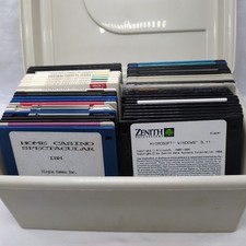 Lot Of (45) Floppy Disks In Container Sound Blaster Microsoft Windows 3.11 picture