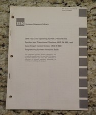 Vintage IBM  1410/7010 Operating System (PR-155) Prog Analysis Guide Circa 1960s picture