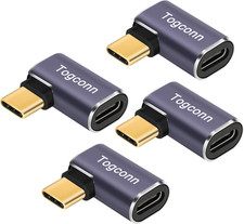 Flat 90 Degree Right Angle USB C Adapter , USB Type-C Male to Female Extender picture