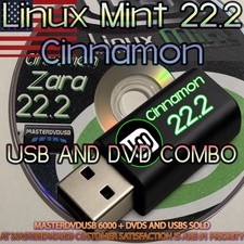 Linux Mint Cinnamon 22.2 “Zara” – USB + DVD Bootable Live/Installer – Fast Ship picture