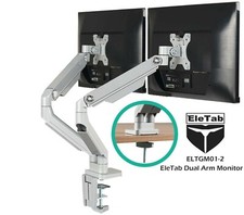 EleTab Dual-Arm Monitor Desk Arm ELTGM01-2 Stand Adjustable w/ VESA mounts LM10 picture