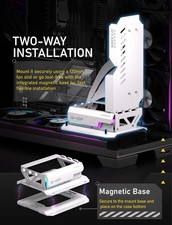 EZDIY-FAB Shield ARGB Upright GPU Mount w/PCIe Riser Cable, Vertical GPU White picture