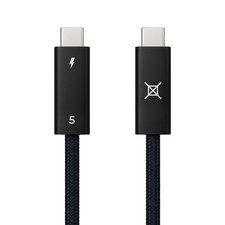Aiox Thunderbolt 5 Cable USB-C 80Gbps 240W Nylon Braided (1.5m/4.92ft) - Black picture