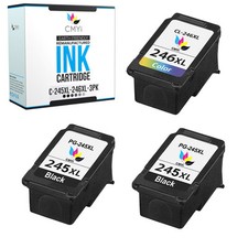 3 PK Black Color Ink Cartridges for Canon PG-245XL CL-246XL Fits PIXMA Printer picture