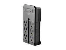 Monoprice Heavy Duty 6 Outlet Metal Surge Protector Power Box Black w/ 6ft Cord picture