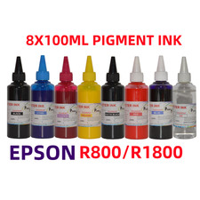 8X100ML Premium Pigment refill ink for R800 R1800 printer CISS CIS T054 54 picture