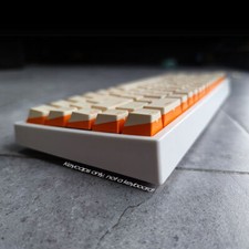 Orange Yellow PBT Double Shot Keycaps Set OEM Profile for Mechanical Keyboards picture