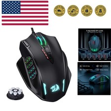 M908 Impact RGB LED MMO Gaming Mouse with 12 Side Buttons, Optical Wired Ergo... picture