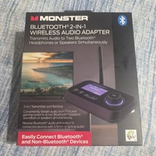 Monster Bluetooth 2 In 1 Wireless Audio Adapter - Black New in Box Sealed picture