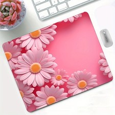 Fresh Pink Daisy Mouse Pad: Girly Floral Desk Mat for Cozy Workspaces & Study picture
