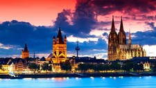Landscape cologne germany architecture gothic sunset Custom Gaming Mat Desk picture
