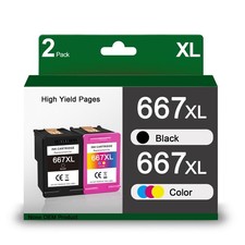 Vinkvink Black And Color Replacement For Hp 667 Xl 667 Ink Cartridges For picture