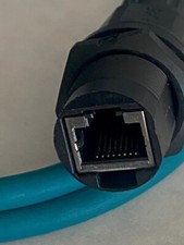M12 M12X  Female 8 P X Code to IP67 RJ45 Female - Female Coupler 1 Meter Cat6A picture