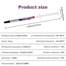 HY880 1 G, Thermal Paste Kit-5.15 W/m-k High Performance Thermal Comp picture
