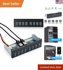 8-Port USB 3.0 Front Panel Hub Expansion Card - with 19-Pin & SATA Cables, 5 ... picture