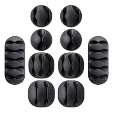 10-Pack Self Adhesive Cable Clips Desk Cord Organizer Charger Wire Holder Set picture