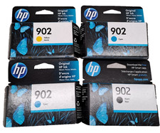 4X HP 902 INK CARTRIDGE YELLOW , 2X CYAN , BLACK EXP 2024, 2025 picture