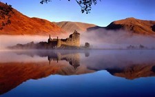 Landscape nature architecture castle mountains water Custom Gaming Mat Desk picture