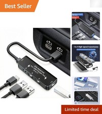 Multi-Port USB Hub for Cars: 4 Ports, Fast Charge, Includes Type-C Cables picture
