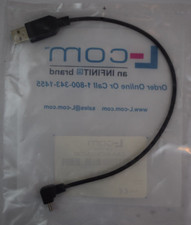 2 x Straight USB A Male to 90 Deg Angled Mini B5 Male, 1', for Garmin Nuvi 1350T picture