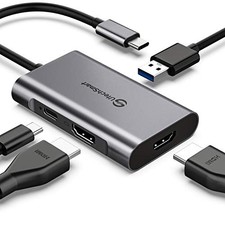 UTECHSMART USB C TO HDMI ADAPTER, USB C HUB TO DUAL HDMI 4 IN 1 THUNDERBOLT 3 picture