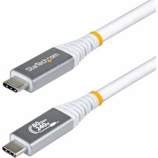 StarTech CC3FT80GUSB4CABLEW 3ft USB4 Cable 80Gbps 240W White picture
