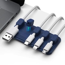 Self adhesive Silicone Magnetic Cable Organizer DIY USB Cables Holder Silicone picture
