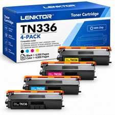 TN336 Toner Cartridge 4PK BK/C/M/Y With Chip for MFC-L9550CDW HL-L8350CDW 4-Pack picture