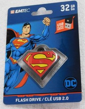 Superman 32GB Flash Drive Keychain NEW SEALED Emtec DC Comics 32 GB picture