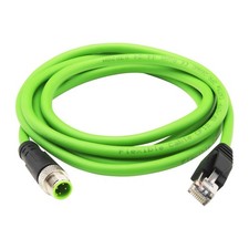 M12 to Rj45 Ethernet Cable Shielded, Industrial Field-wireable M12 4 Pin D Co... picture