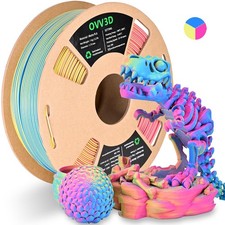 OVV3D PLA Filament 1.75mm, Rainbow PLA Filament Matte Tri-Color 3D Printer picture