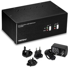 TRENDnet 2-Port Dual Monitor DisplayPort KVM Switch with Audio, 2-Port USB 2.0 H picture