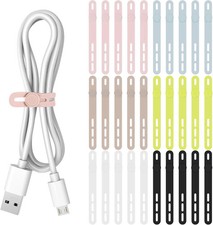 30Pcs Silicone Cable Ties Data Cable Organizer Reusable & Washable Cable Strap picture